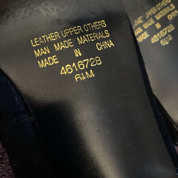 Diane Von Furstenberg Suede Kitten Sling Back 6 1/2 Black On Black - Picture 9 of 10